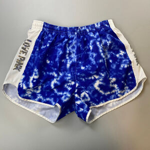 PINK Victoria's Secret Shorts Medium Blue White Tie-Dye Sequins Sporty McBling